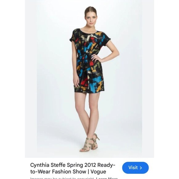 Cynthia Steffe Multicolor Tie-Front Mini Dress Size 2 Linen Blend - Picture 13 of 13